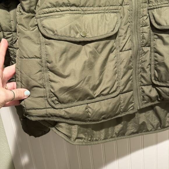 Noisy May Flora Quilted Jacket Olive Green Size Medium - Picture 3 of 7